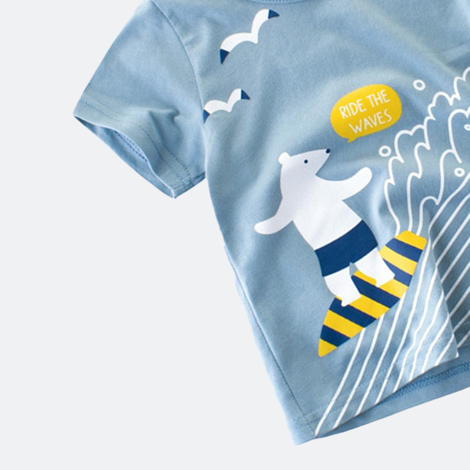 Bear Surfing T-Shirt for Kids - Boys Bear Surfing T-Shirt for Kids - Boys