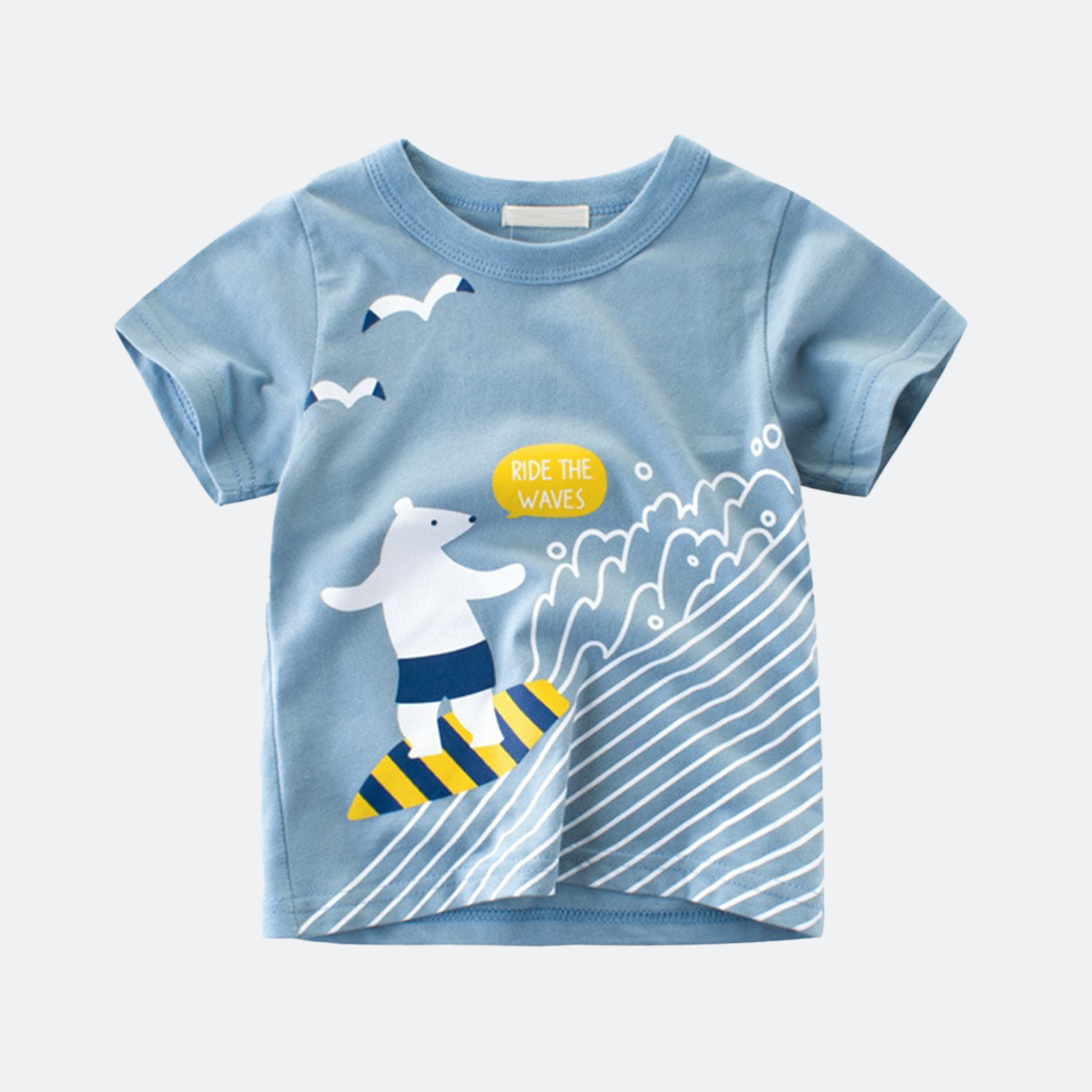 Bear Surfing T-Shirt for Kids - Boys Bear Surfing T-Shirt for Kids - Boys