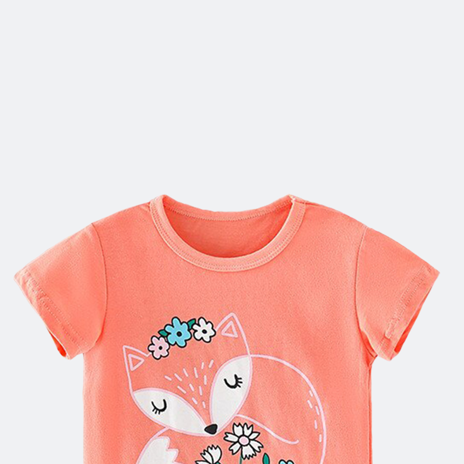Sleepy Fox T-Shirt for Kids - Girls Sleepy Fox T-Shirt for Kids - Girls