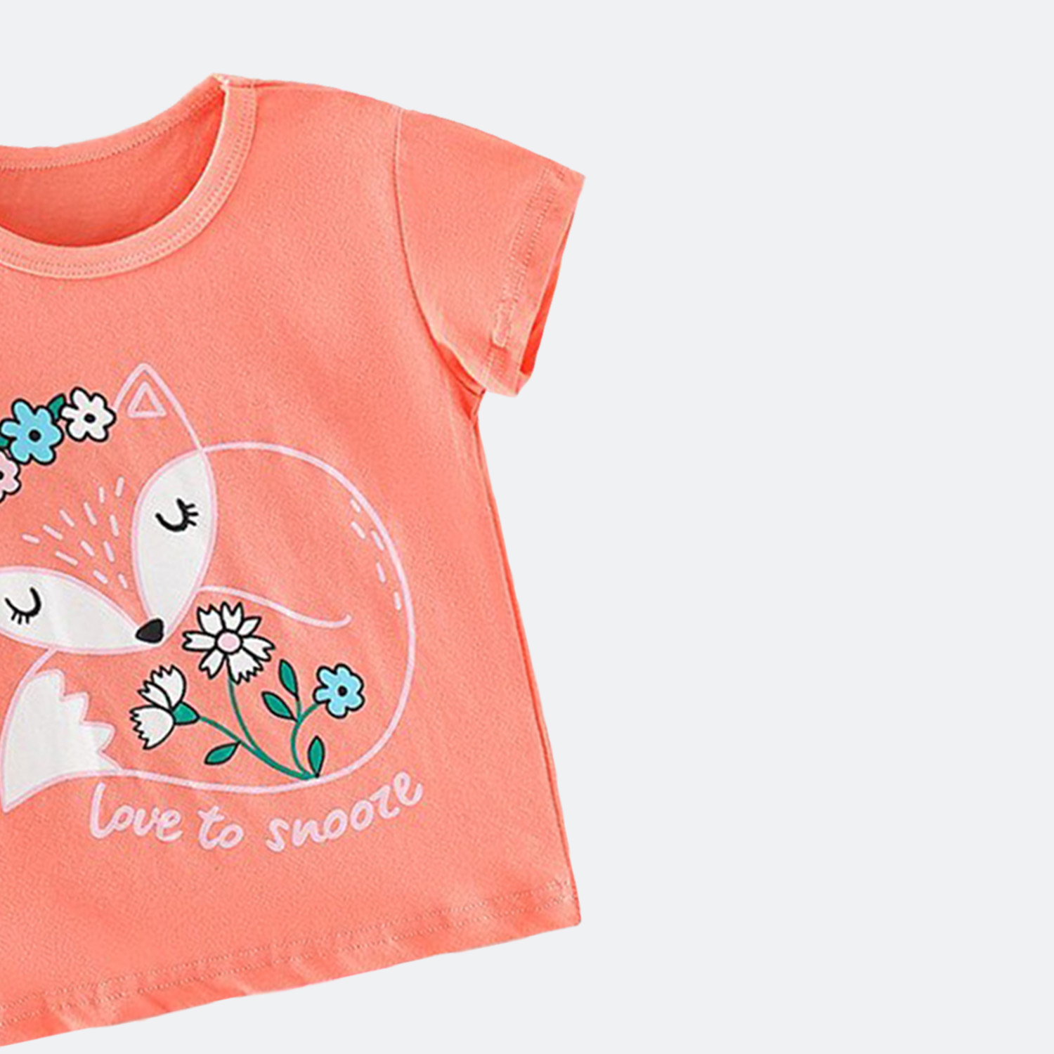 Sleepy Fox T-Shirt for Kids - Girls Sleepy Fox T-Shirt for Kids - Girls
